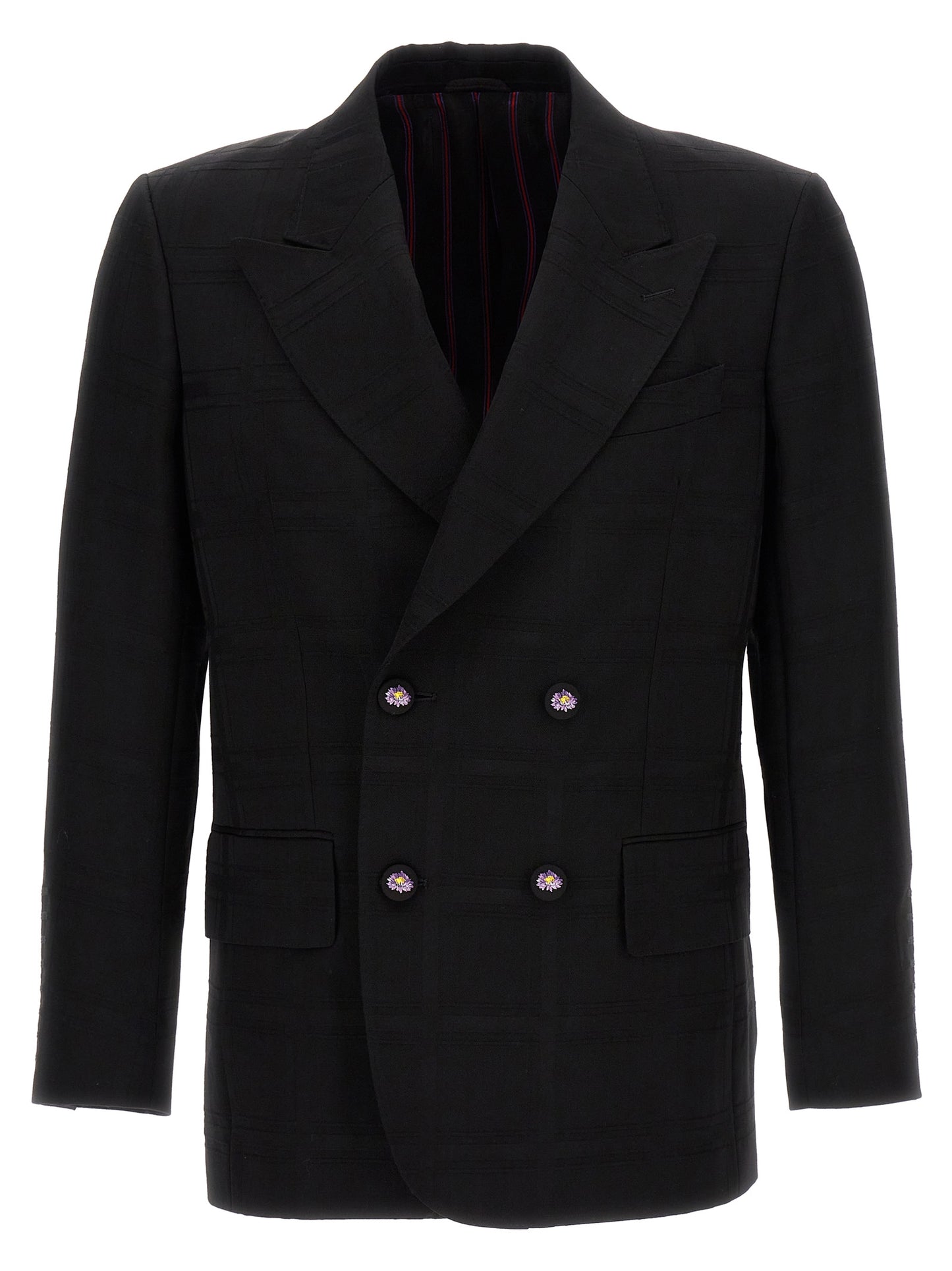 Blazer by Etro for men in virgin wool black showcases a discerning silhouette, elegantly detailed with a sophisticated and premium for a truly discerning finish.
