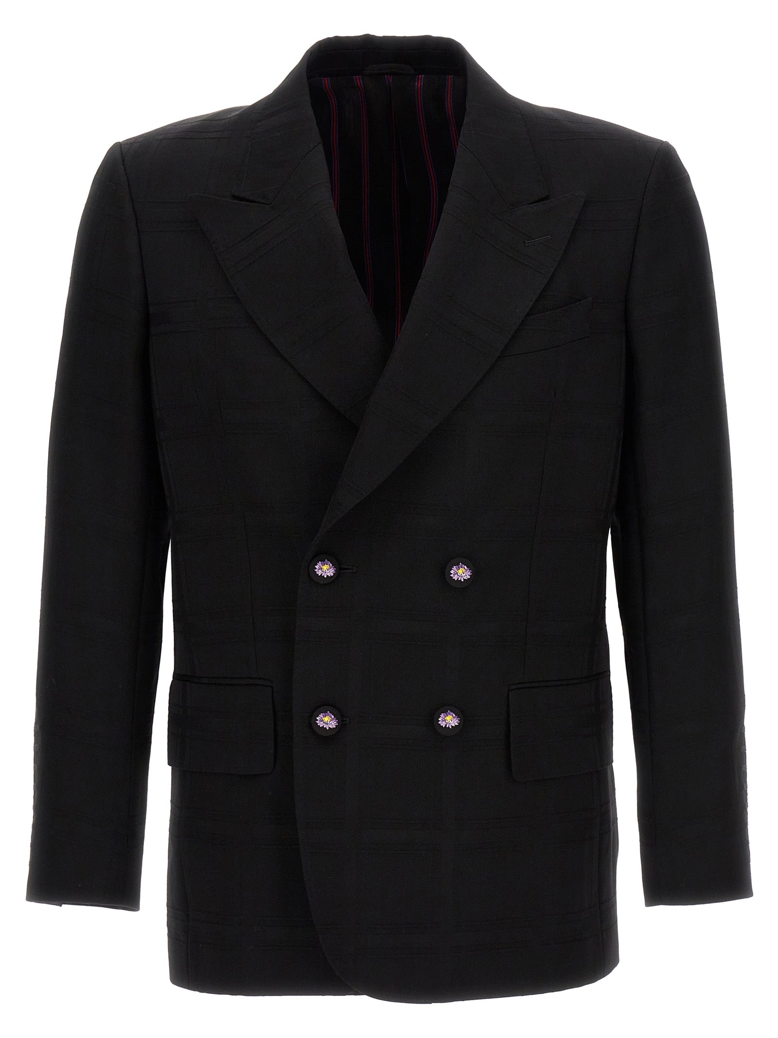 Blazer by Etro for men in virgin wool black showcases a discerning silhouette, elegantly detailed with a sophisticated and premium for a truly discerning finish.
