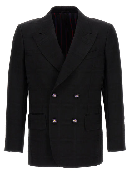 Blazer by Etro for men in virgin wool black showcases a discerning silhouette, elegantly detailed with a sophisticated and premium for a truly discerning finish.