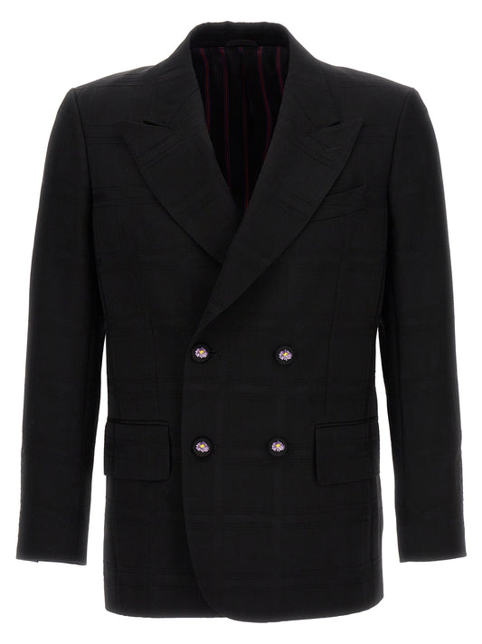 Blazer by Etro for men in virgin wool black showcases a discerning silhouette, elegantly detailed with a sophisticated and premium for a truly discerning finish.