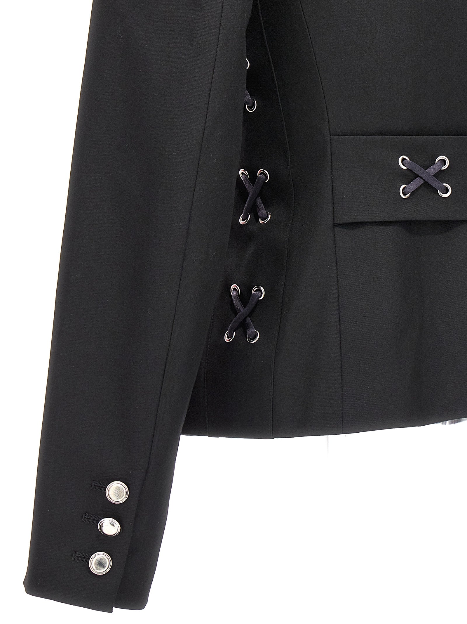 Blazer by Alessandra Rich for women in wool black features an stylish silhouette, showcasing a sophisticated and stylish for a truly stylish finish.