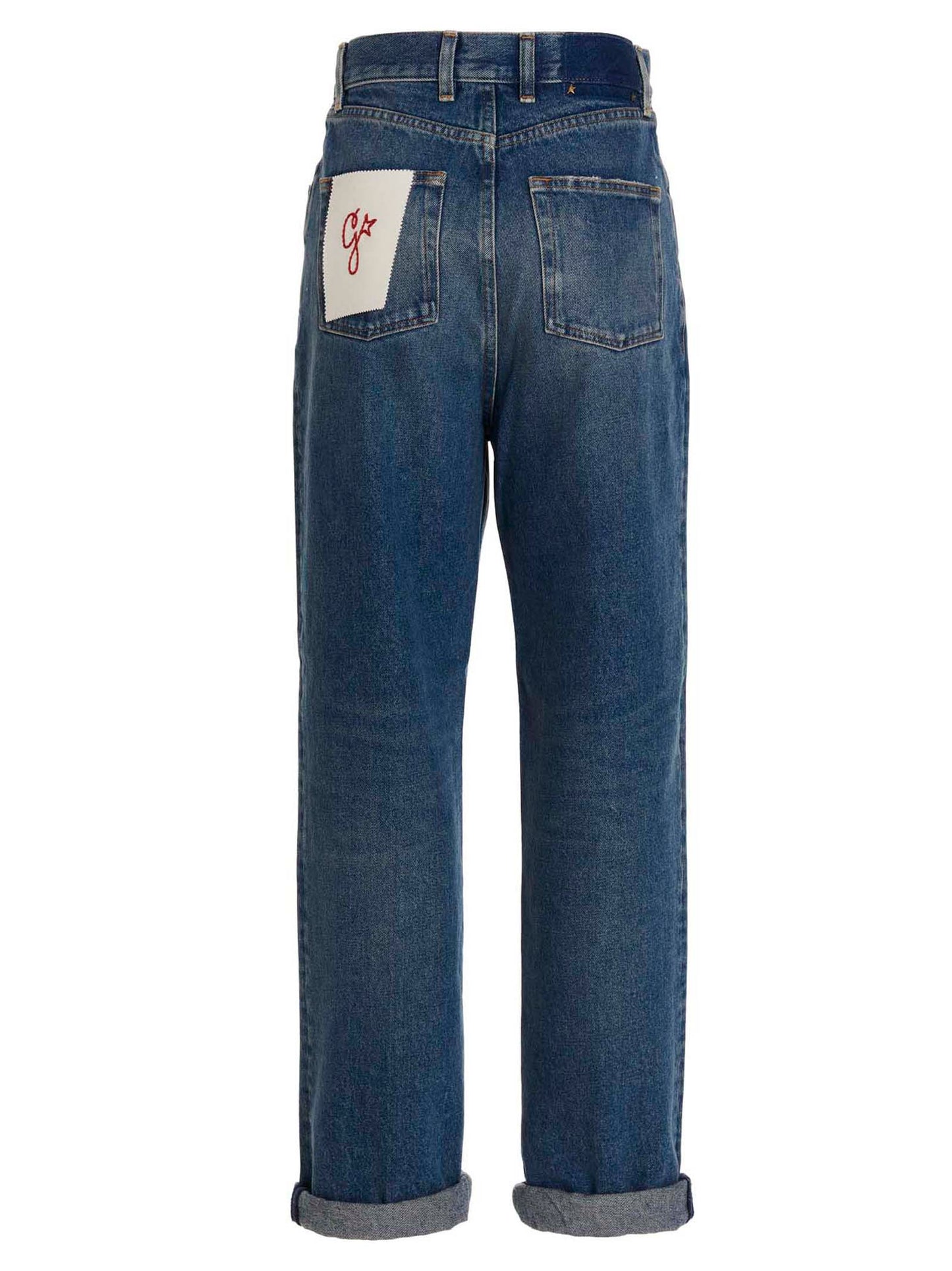 Jeans by Golden Goose for women in denim cotton blue features a refined silhouette with a refined straight-leg & relaxed-fit, defined by a and a refined long for a refined finish.
