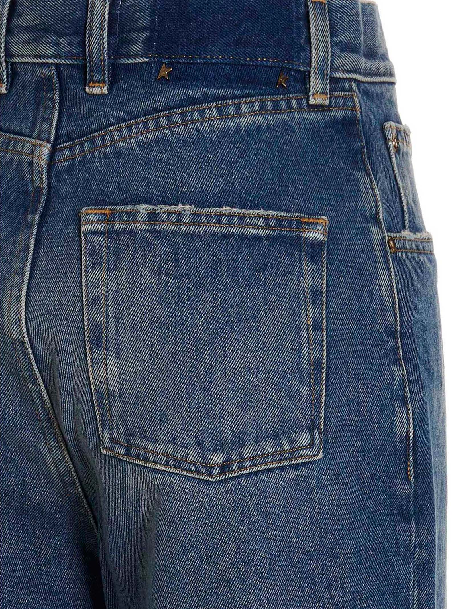 Jeans by Golden Goose for women in denim cotton blue features an refined tailoring silhouette, showcasing a premium straight-leg & relaxed-fit with a and long cut for a refined tailoring look.