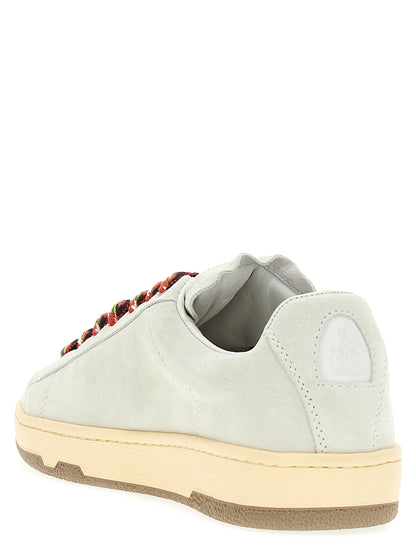 Sneakers by Lanvin for men in calfskin leather white features an versatile design from the Men's Fashion Calfskin Leather Sneakers collection, highlighting a versatile fashion style for a premium, high-fashion look.
