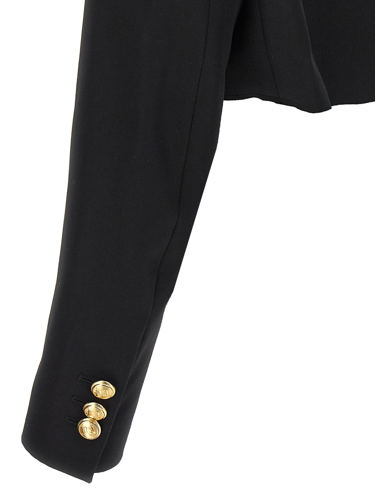 Blazer by Palm Angels for women in wool & polyester black & gold features an stylish silhouette, showcasing a sophisticated and stylish for a truly stylish finish.