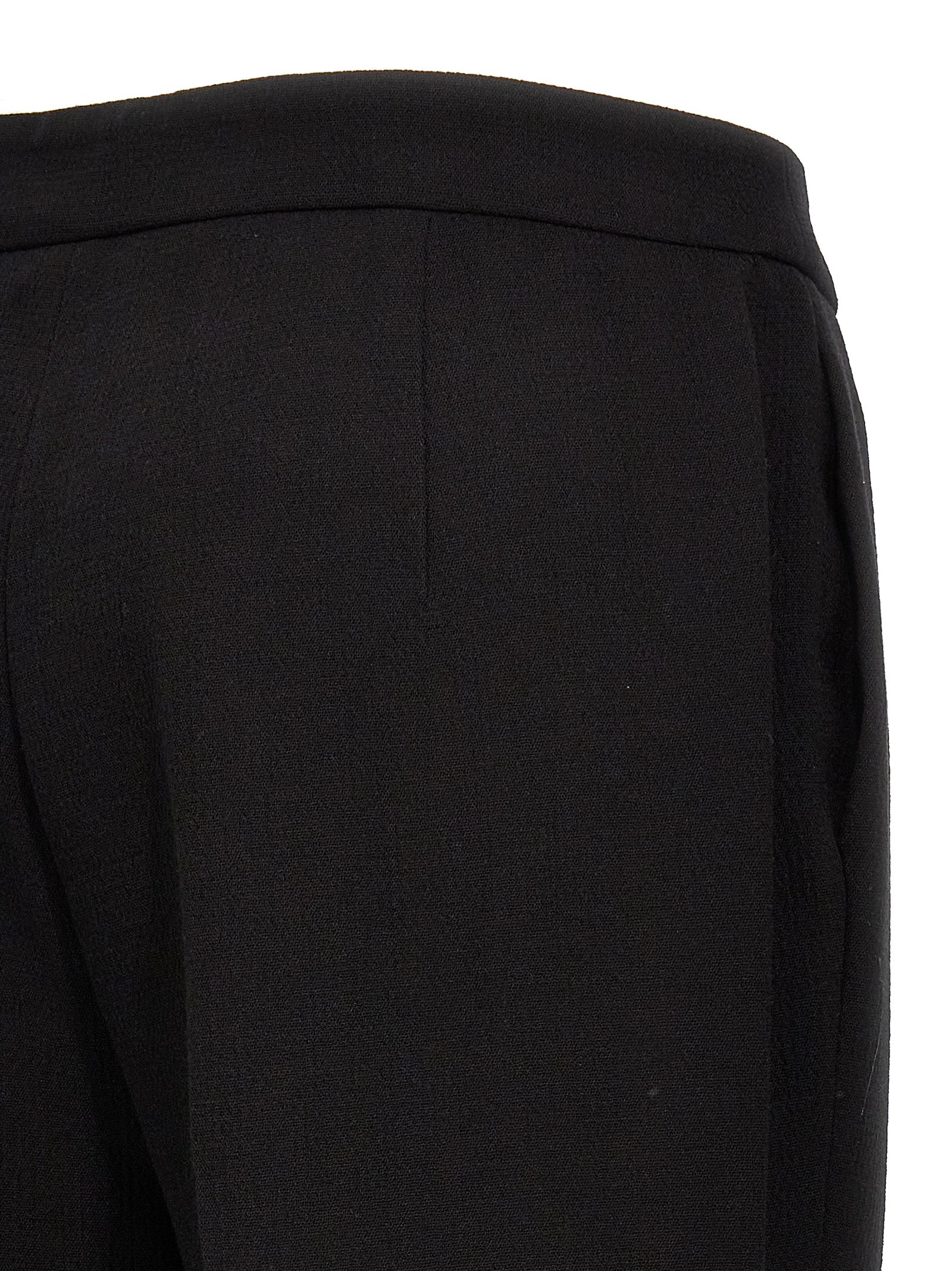 Chinos Pants by Moschino for women in viscose wool crepe black features an perennial wide and long, expertly tailored with a perennial for a refined silhouette.