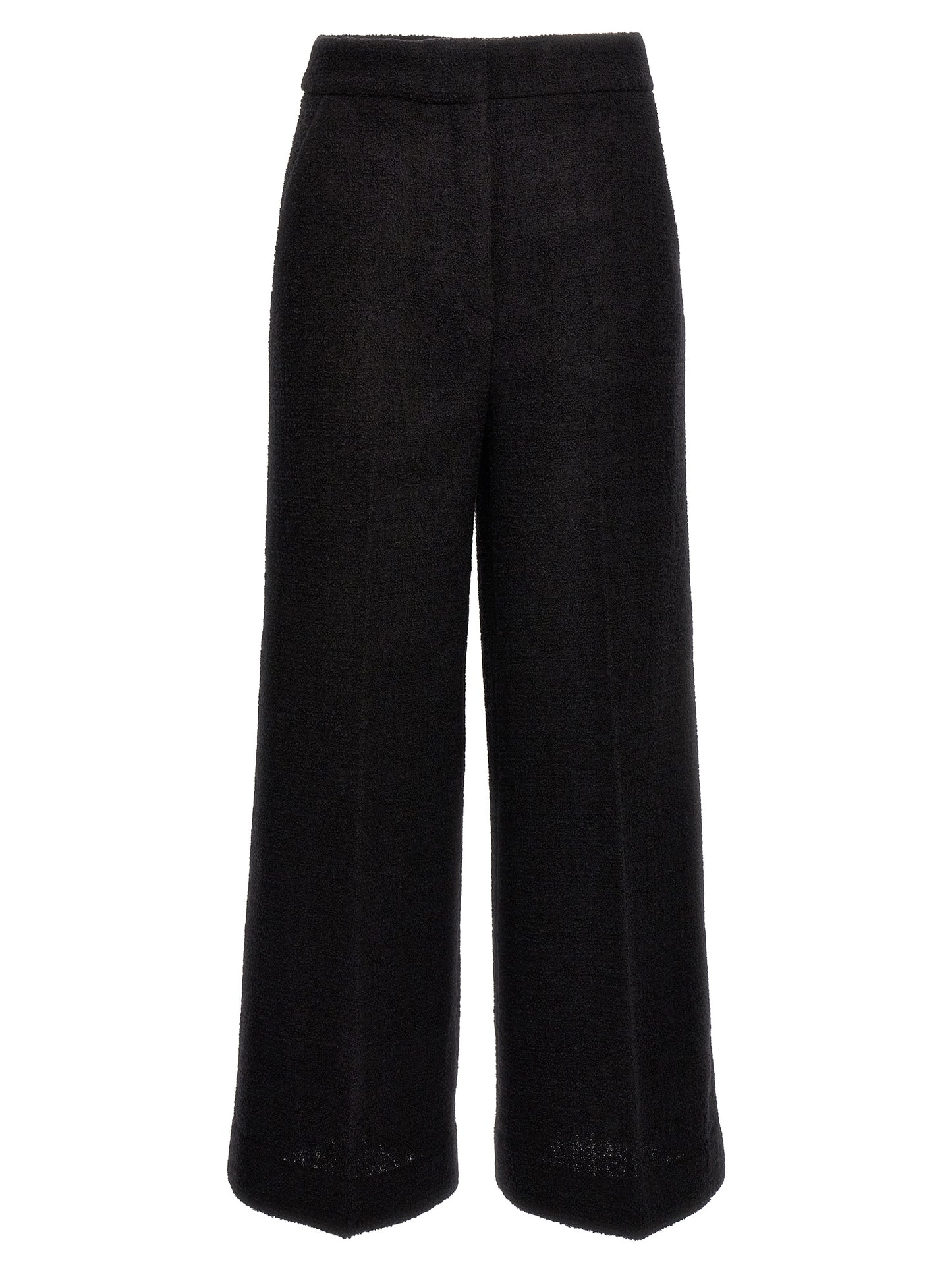 Chinos Pants by Moschino for women in polyamide wool black features an perennial cropped and cropped, expertly tailored with a perennial for a refined silhouette.
