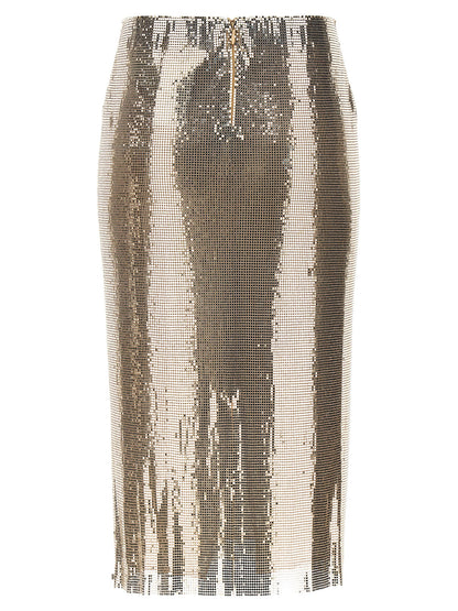 Skirt by Sportmax for women in polyester multicolor & pink showcases a dramatic silhouette, artfully capturing the essence of the Women's Polyester Midi Skirt in a dramatic midi cut for a refined look.