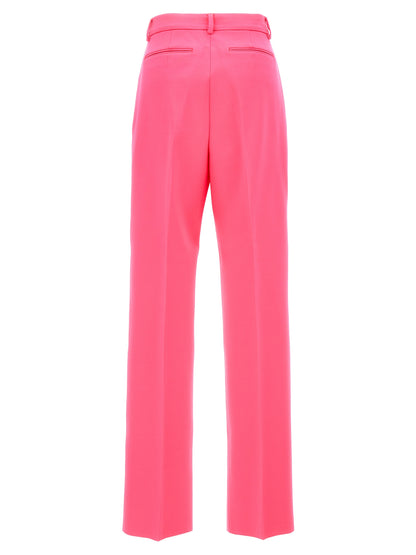 Casual Pants by Sportmax for women in virgin wool fuchsia features an refined tailoring silhouette, showcasing a premium wide with a and long cut for a refined tailoring look.