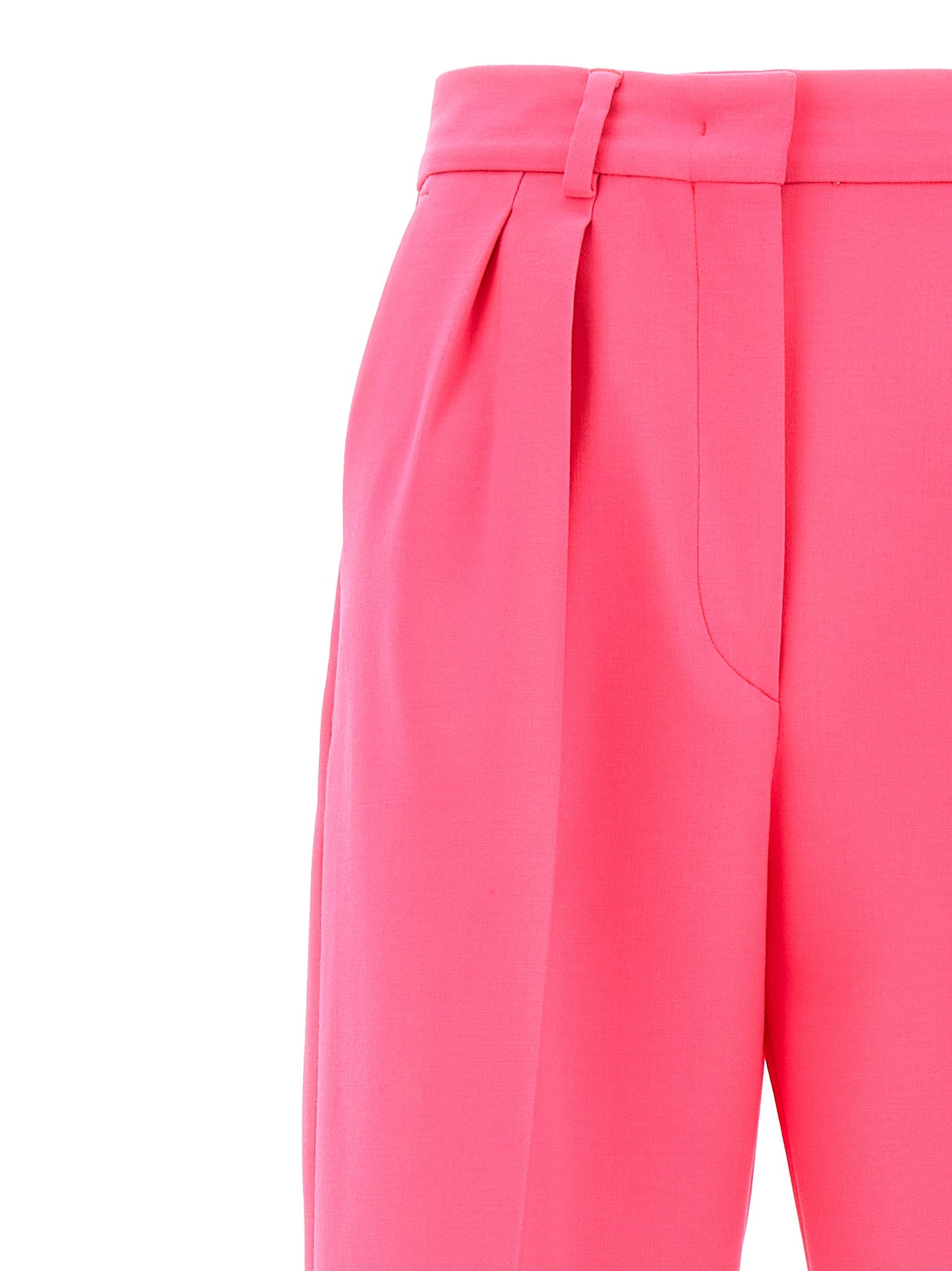 Casual Pants by Sportmax for women in virgin wool fuchsia presents a refined pantology silhouette, artfully defined by a refined pantology wide, long, and a sophisticated .