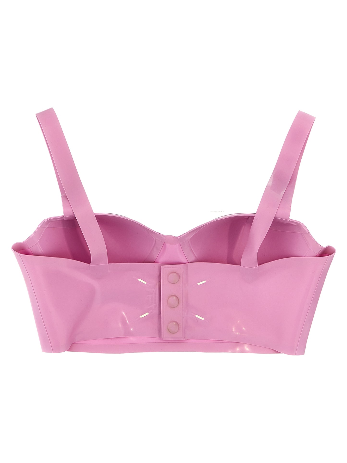 Bra by Maison Margiela for women in lurex multicolor & pink features a nuanced silhouette, showcasing the nuanced design of the Women's Lurex Bra with a nuanced fit.