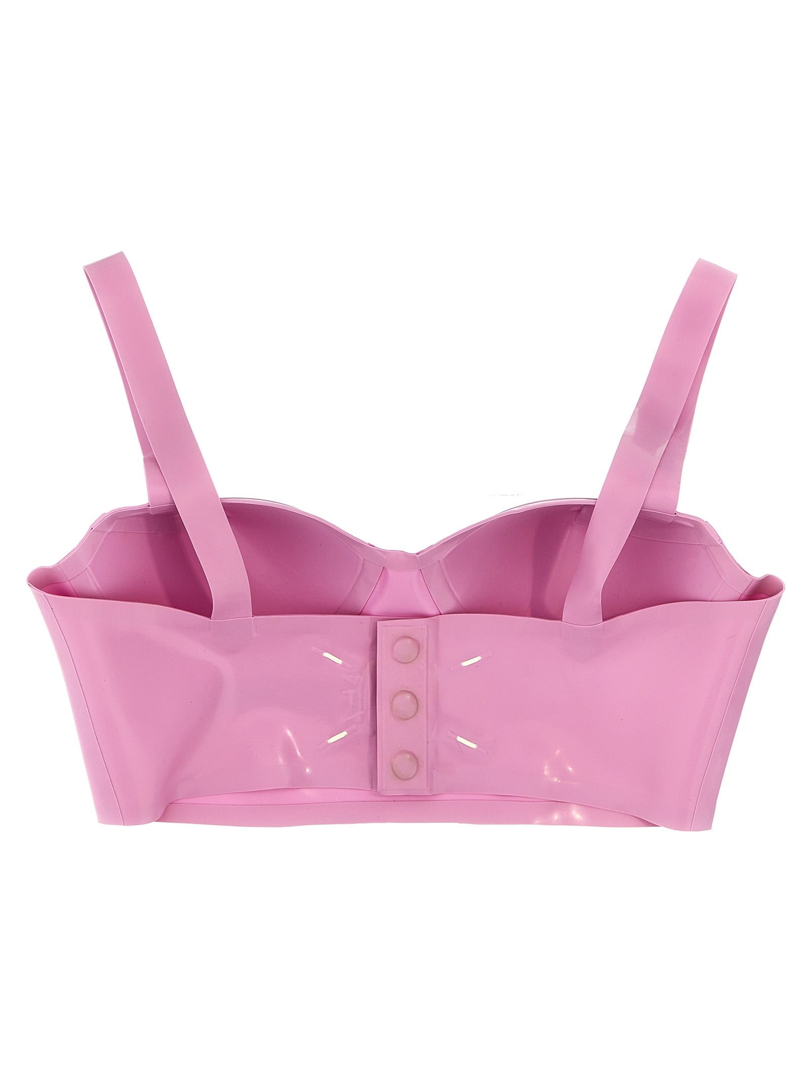 Bra by Maison Margiela for women in lurex multicolor & pink features a nuanced silhouette, showcasing the nuanced design of the Women's Lurex Bra with a nuanced fit.
