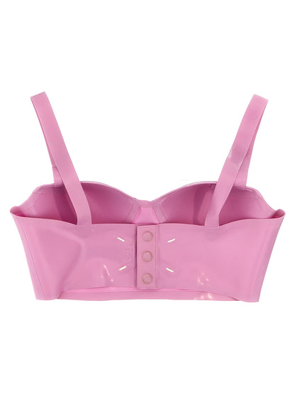 Bra by Maison Margiela for women in lurex multicolor & pink features a nuanced silhouette, showcasing the nuanced design of the Women's Lurex Bra with a nuanced fit.
