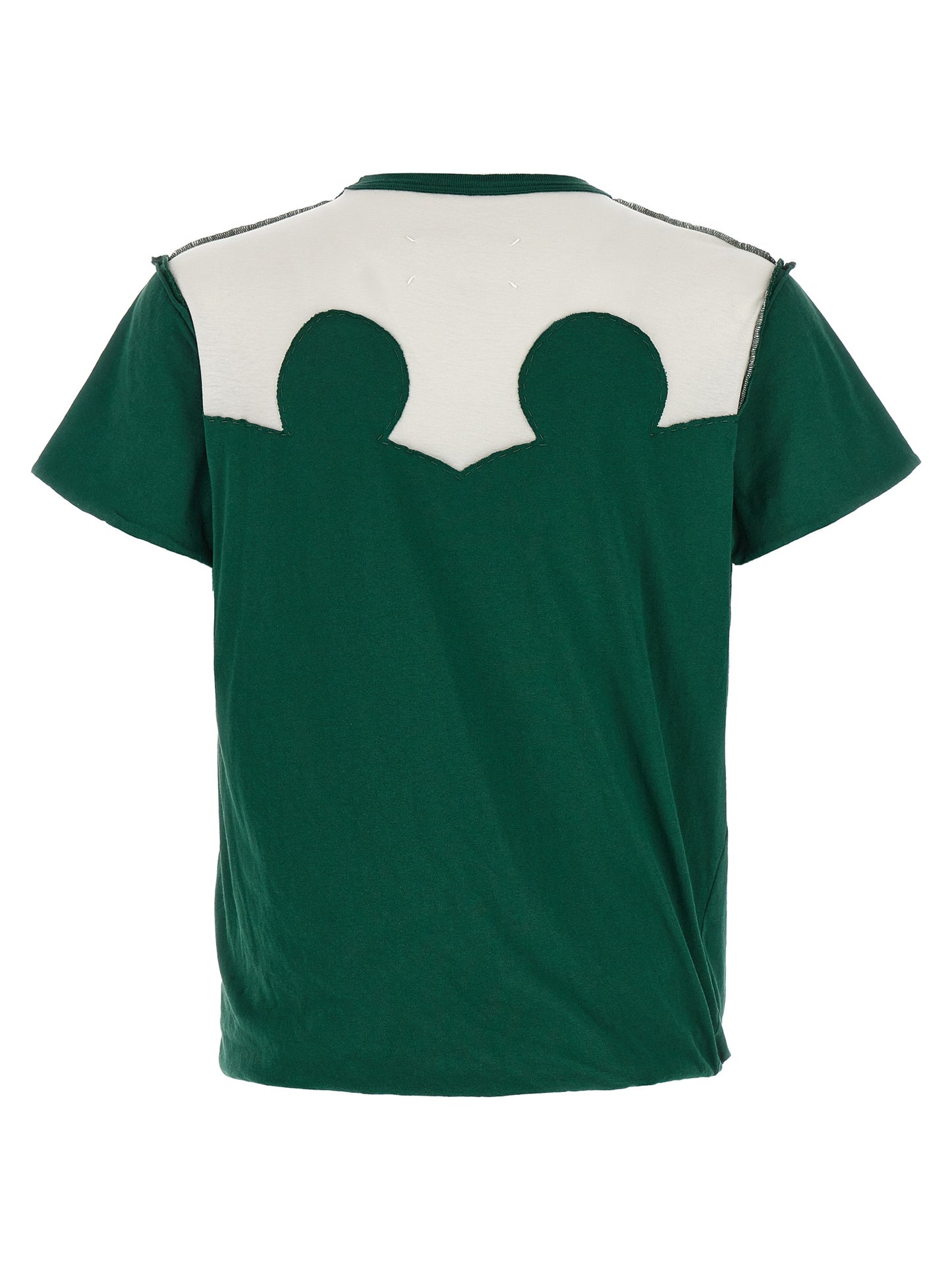 T-Shirt by Maison Margiela for men in cotton bicolour, green & patchwork features a plush silhouette, showcasing a sophisticated and for a truly plush finish.