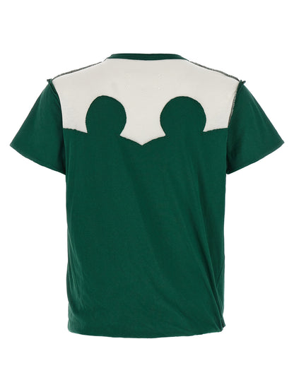 T-Shirt by Maison Margiela for men in cotton bicolour, green & patchwork features a plush silhouette, showcasing a sophisticated and for a truly plush finish.