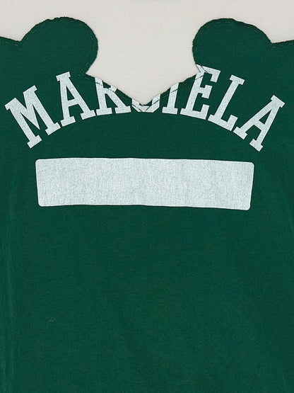 T-Shirt by Maison Margiela for men in cotton bicolour, green & patchwork showcases a fashionable silhouette, elegantly detailed with a fashionable and for a sophisticated, high-fashion look.