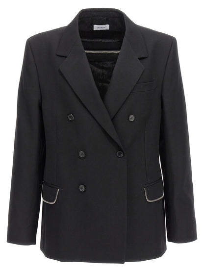 Blazer by Off-White for men in virgin wool black & white showcases a polished silhouette, highlighted by a refined and polished for a sophisticated finish.
