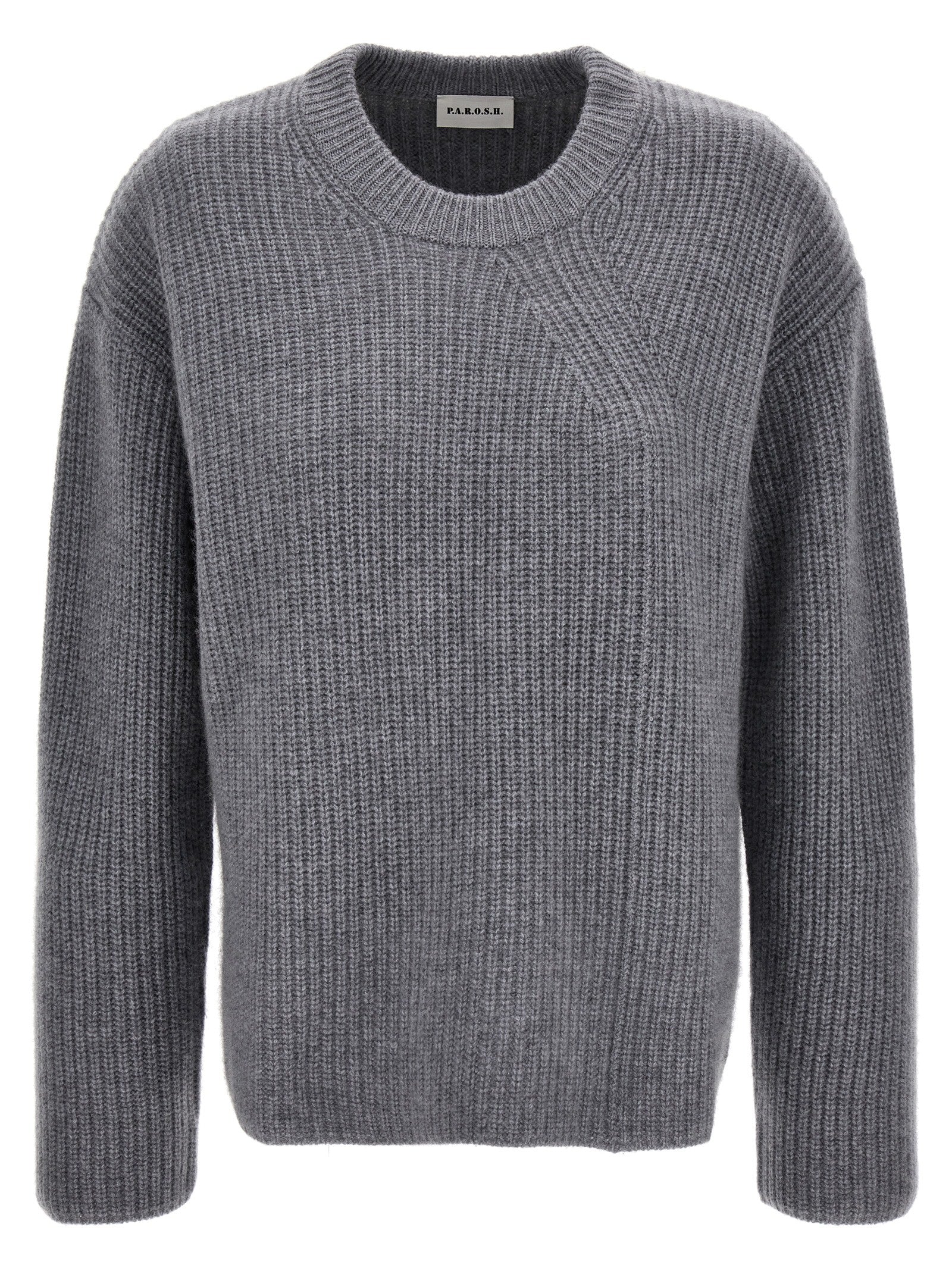 Cardigan by P.A.R.O.S.H. for women in cashmere gray features an impeccable silhouette, showcasing a sophisticated and long-sleeve detail for a truly impeccable finish.