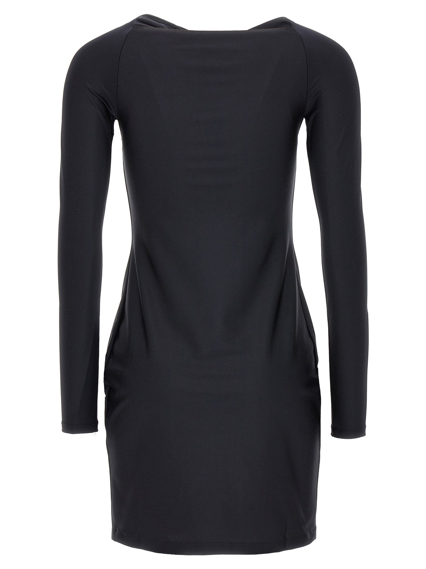 Dress by Coperni for women in stretch polyamide black features an cute silhouette, detailed with a and that elegantly flows into a cute short mini.