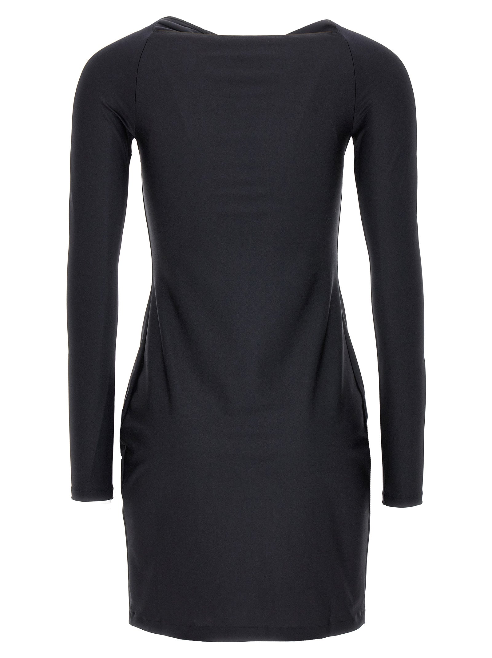 Dress by Coperni for women in stretch polyamide black features an cute silhouette, detailed with a and that elegantly flows into a cute short mini.