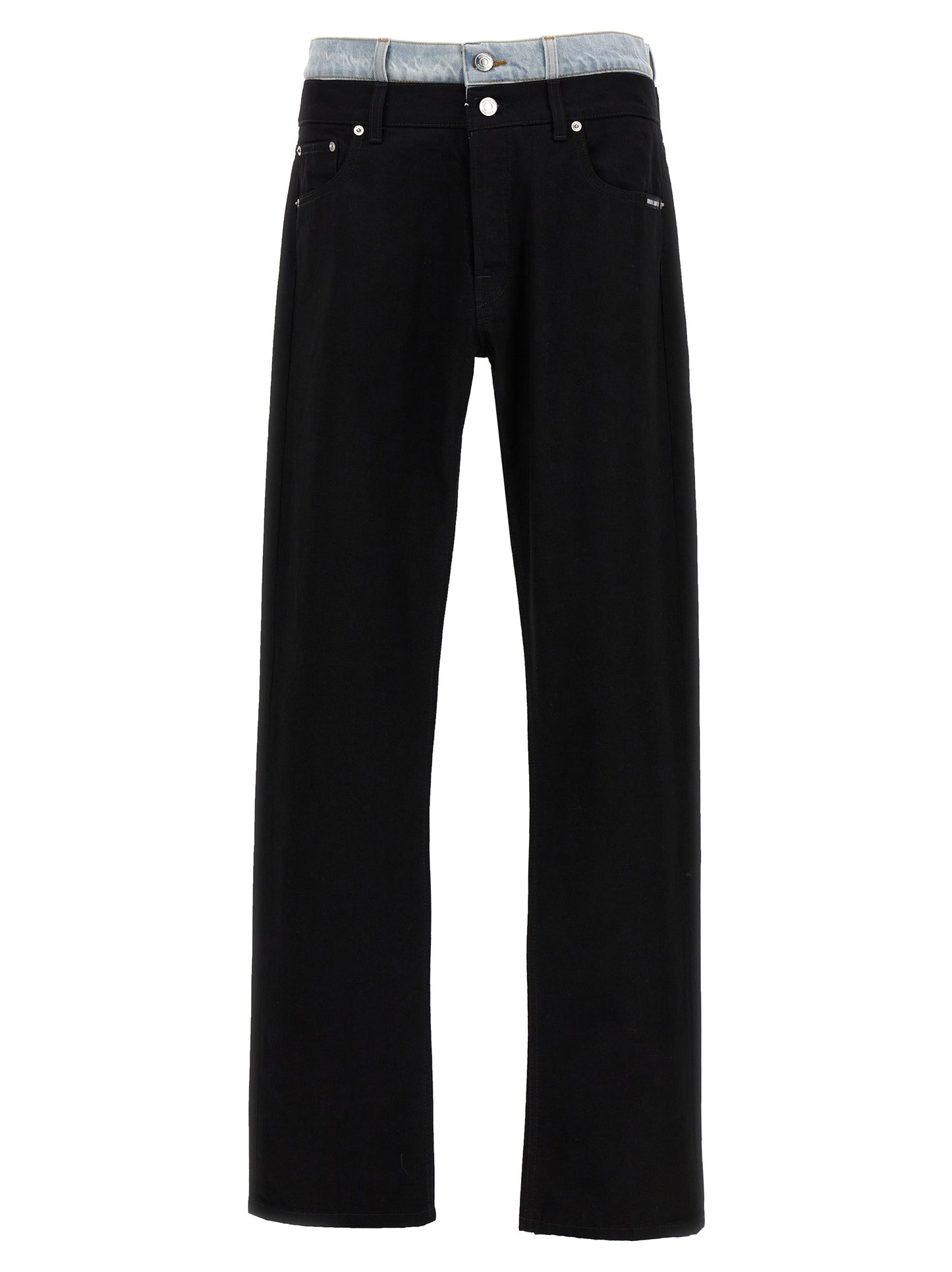 Jeans by VTMNTS for men in denim cotton black features an refined tailoring silhouette, showcasing a premium straight-leg with a and long cut for a refined tailoring look.