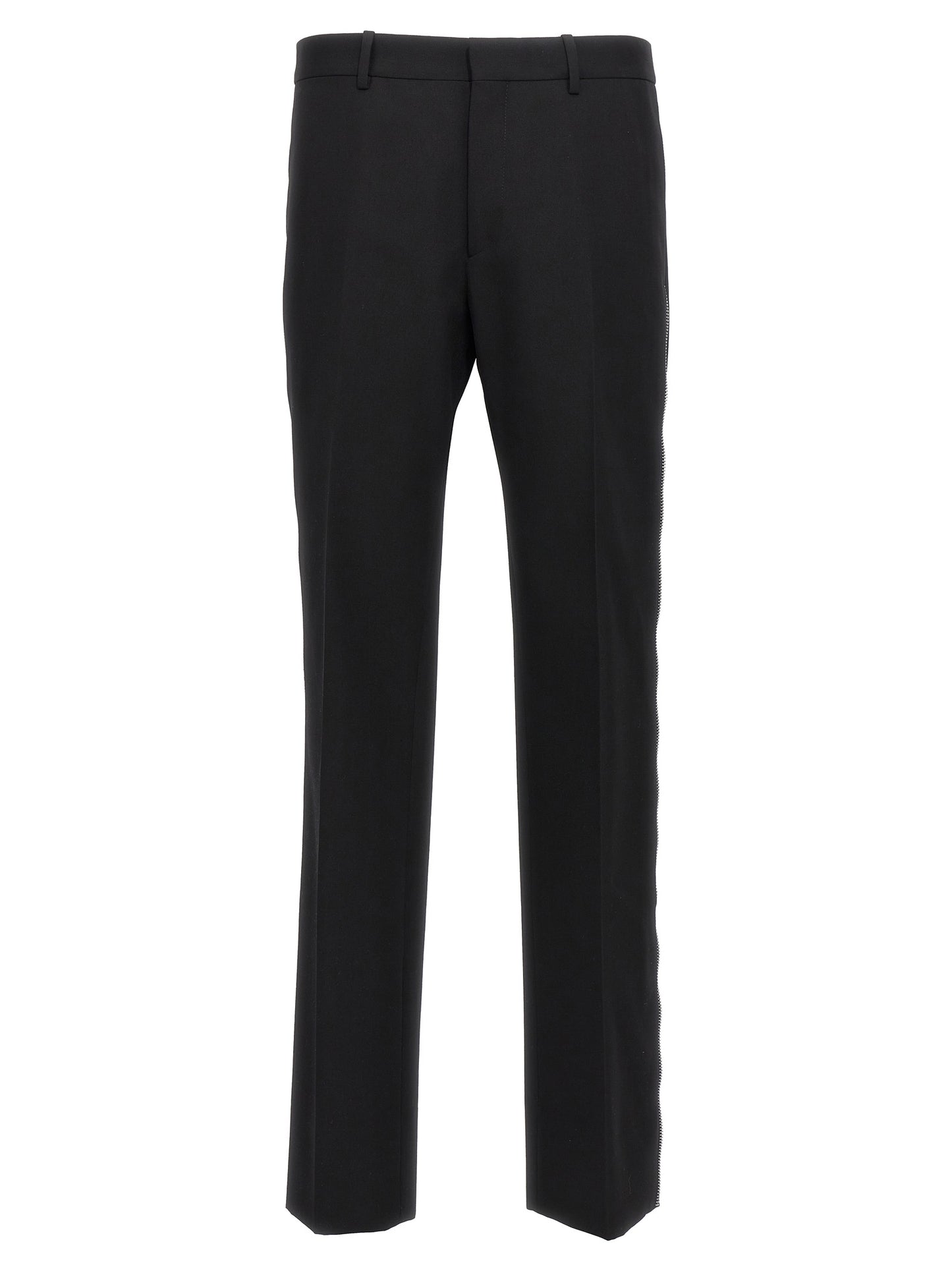 Trousers by Off-White for men in virgin wool black & white features an on trend silhouette, showcasing a sophisticated with a long and for an on trend finish.