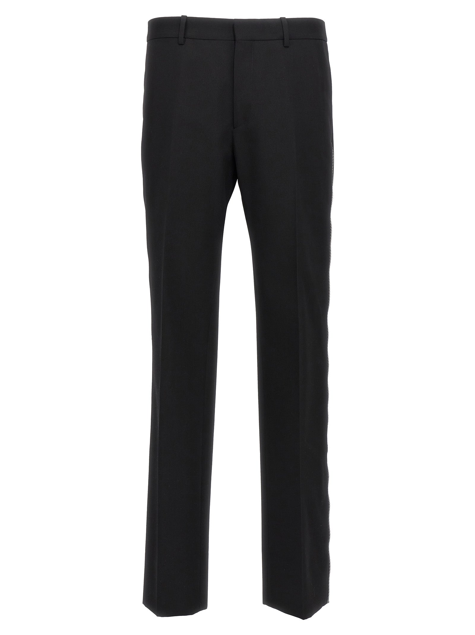 Trousers by Off-White for men in virgin wool black & white features an on trend silhouette, showcasing a sophisticated with a long and for an on trend finish.