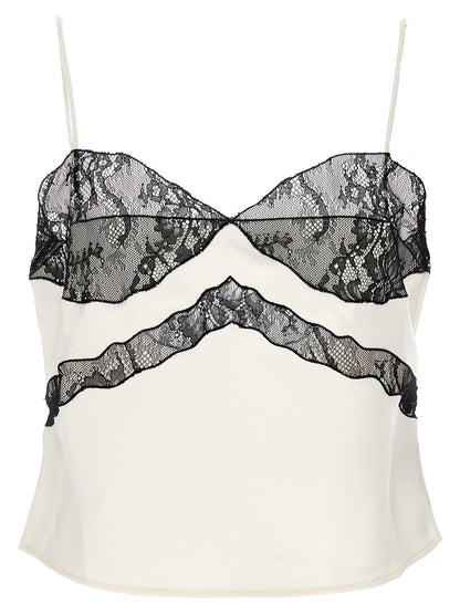 Blouse by The Andamane for women in polyester satin bicolour, black & white presents a discerning silhouette, showcasing a sophisticated and for a truly discerning finish.