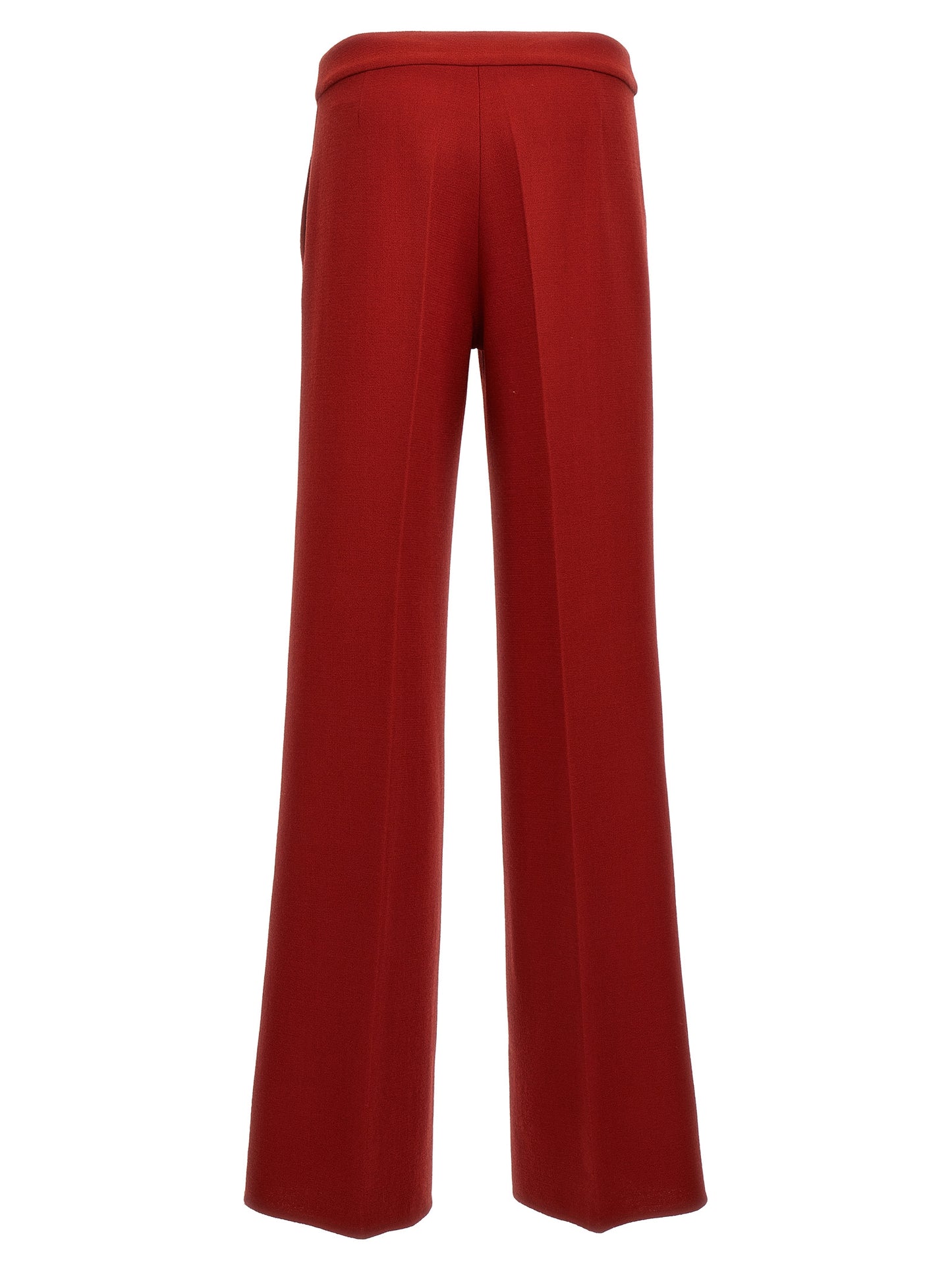 Pants by Gianluca Capannolo for women in virgin wool multicolor & red features an understated silhouette, showcasing a sophisticated straight-leg & wide and long with a refined for an understated, polished aesthetic.