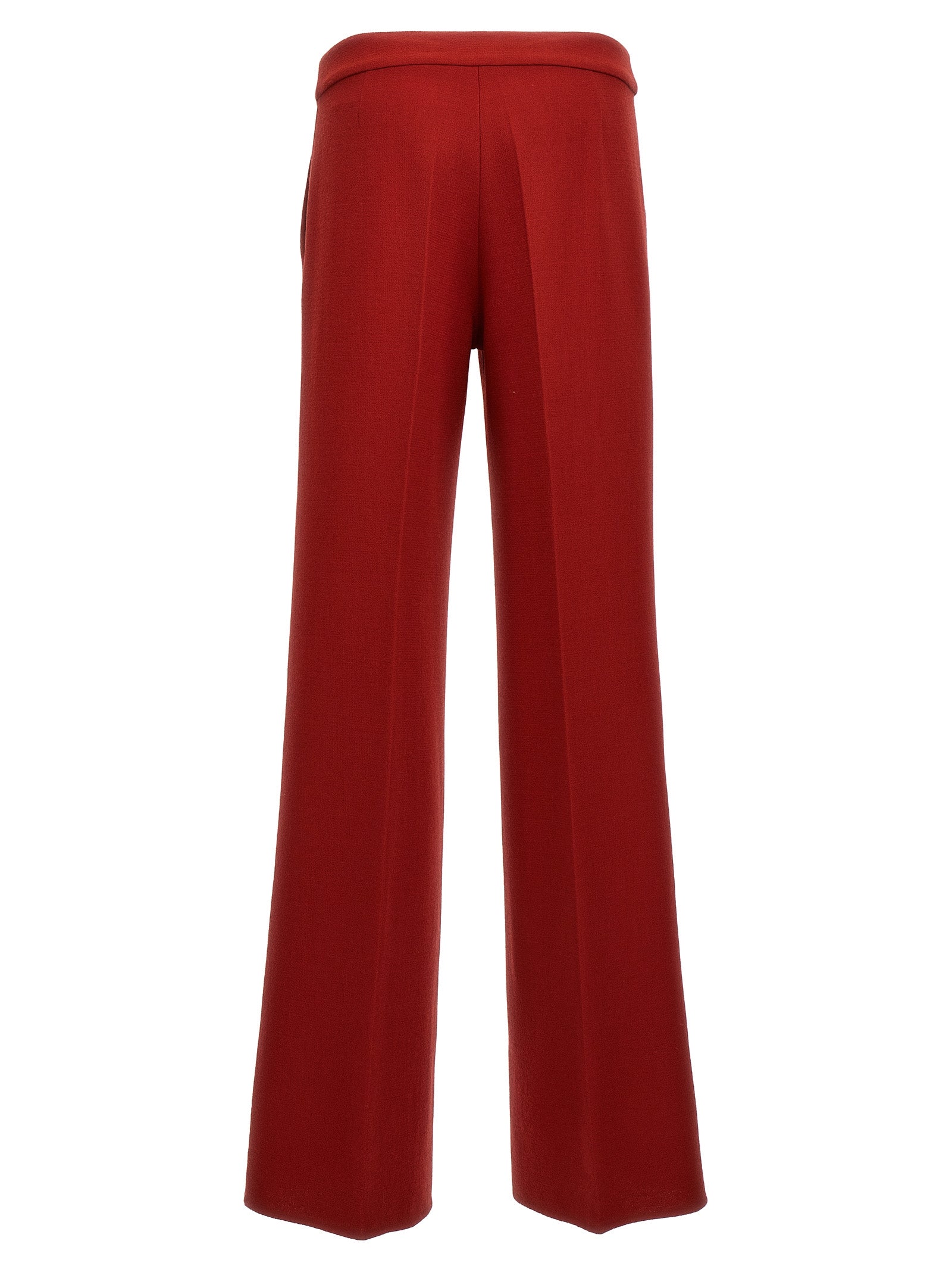 Pants by Gianluca Capannolo for women in virgin wool multicolor & red features an understated silhouette, showcasing a sophisticated straight-leg & wide and long with a refined for an understated, polished aesthetic.