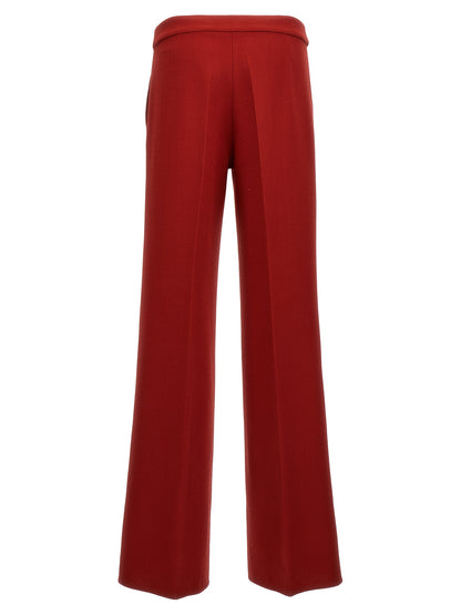 Pants by Gianluca Capannolo for women in virgin wool multicolor & red features an understated silhouette, showcasing a sophisticated straight-leg & wide and long with a refined for an understated, polished aesthetic.