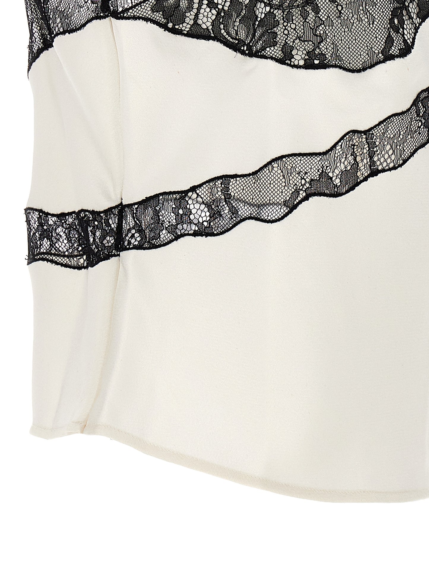 Blouse by The Andamane for women in polyester satin bicolour, black & white showcases a sharp silhouette, elegantly detailed with a sharp and sharp .
