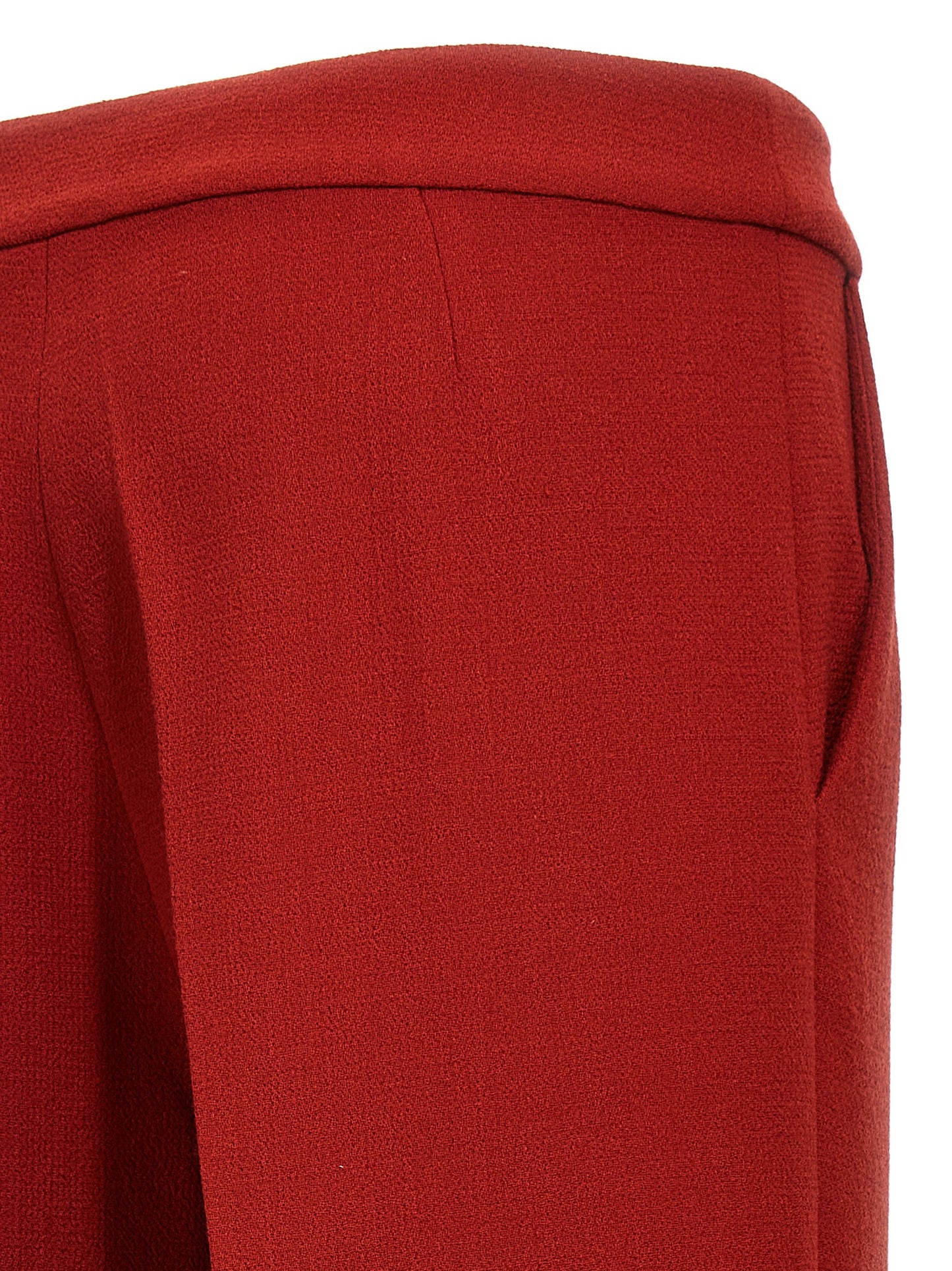 Pants by Gianluca Capannolo for women in virgin wool multicolor & red showcases a unrivaled comfort silhouette, featuring a straight-leg & wide cut and long with a for a unrivaled comfort and refined aesthetic.