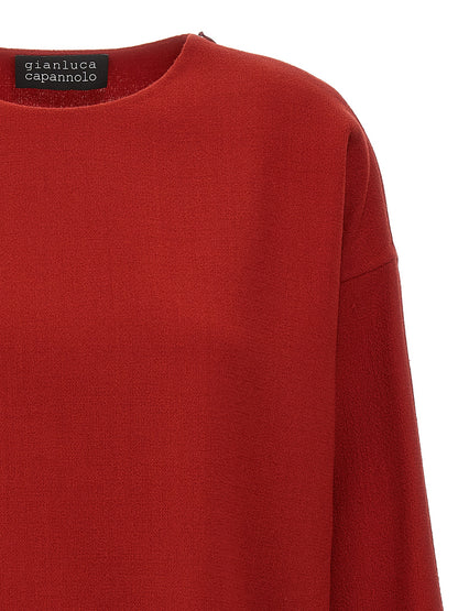 Shirt by Gianluca Capannolo for women in virgin wool multicolor & red presents a discerning silhouette, showcasing a sophisticated and for a truly discerning finish.