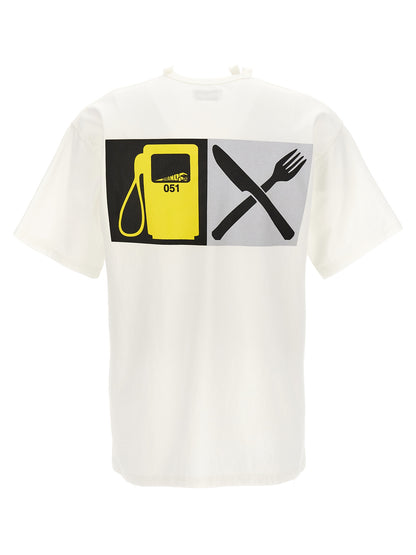 T-Shirt by Magliano for men in cotton white & print showcases a chic silhouette, artfully detailed with a chic crew neckline and for a chic finish.