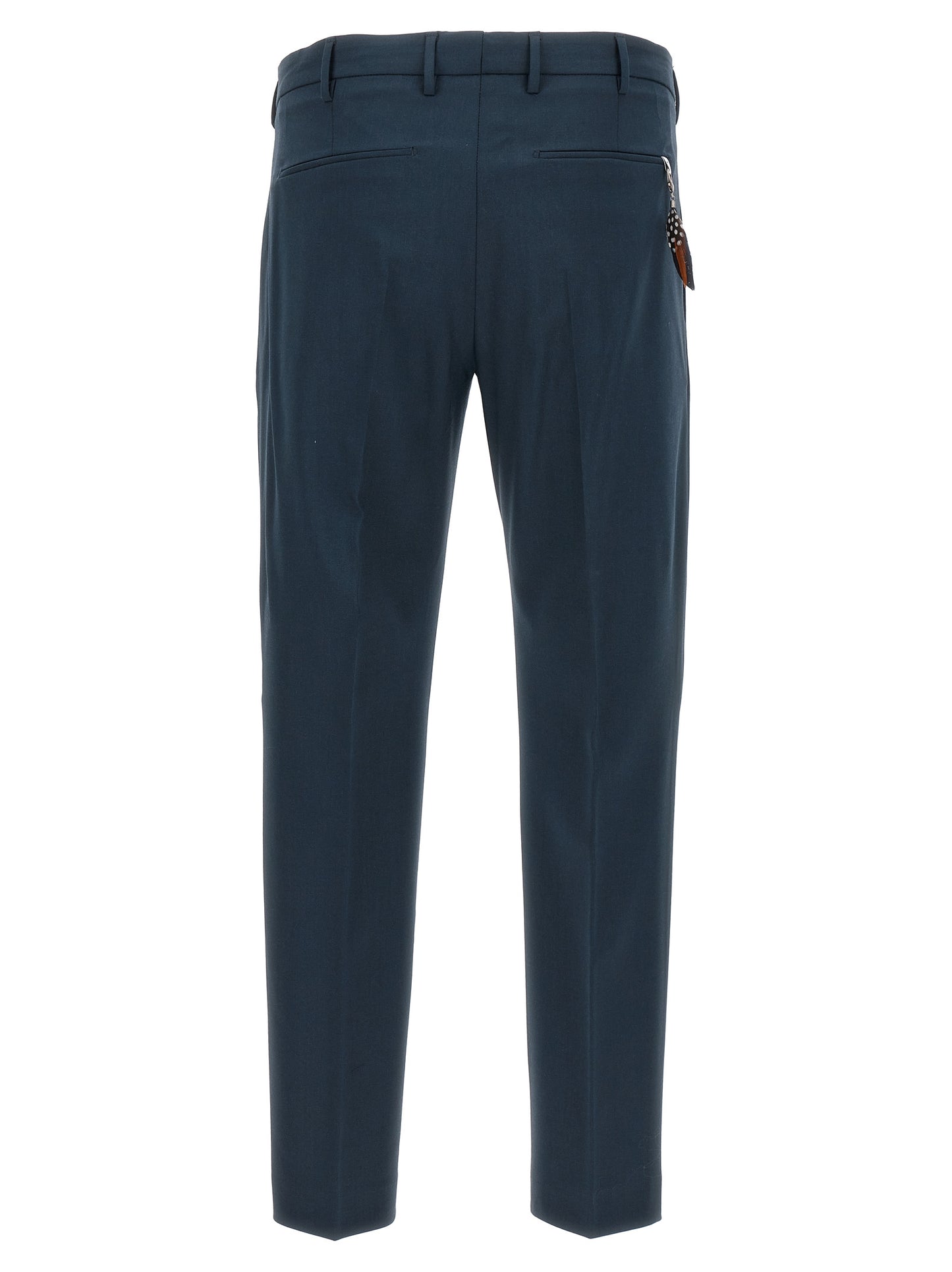 Trousers by PT Torino for men in virgin wool blue features an on trend silhouette, showcasing a sophisticated with a long and for an on trend finish.