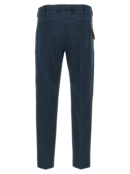 Trousers by PT Torino for men in virgin wool blue features an on trend silhouette, showcasing a sophisticated with a long and for an on trend finish.