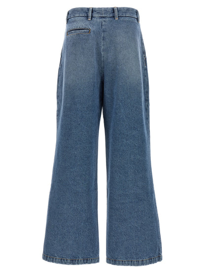Jeans by Armarium for women in denim cotton blue presents a tailored silhouette, showcasing a tailored and long cut with a refined for a truly tailored aesthetic.