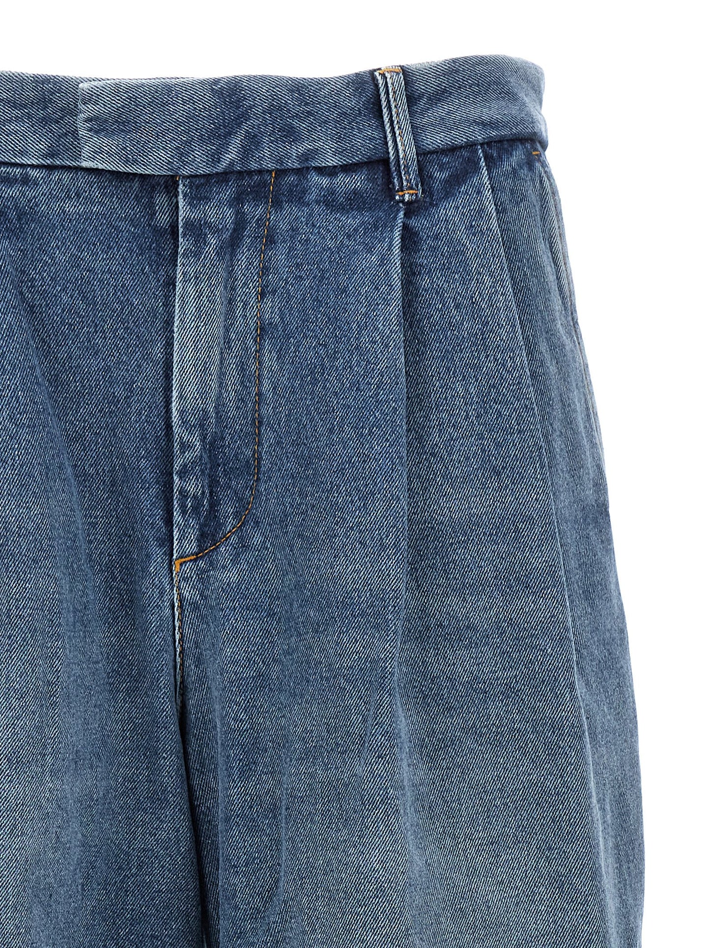 Jeans by Armarium for women in denim cotton blue features an sartorial and long with a cut for a sartorial finish.