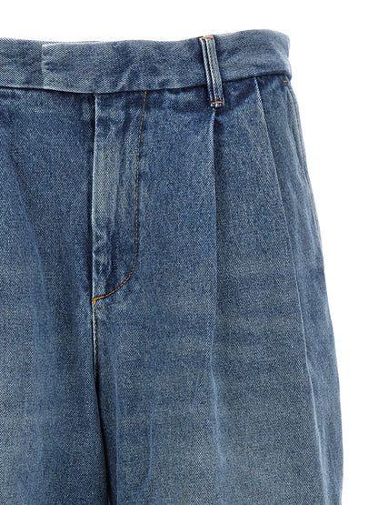 Jeans by Armarium for women in denim cotton blue features an sartorial and long with a cut for a sartorial finish.