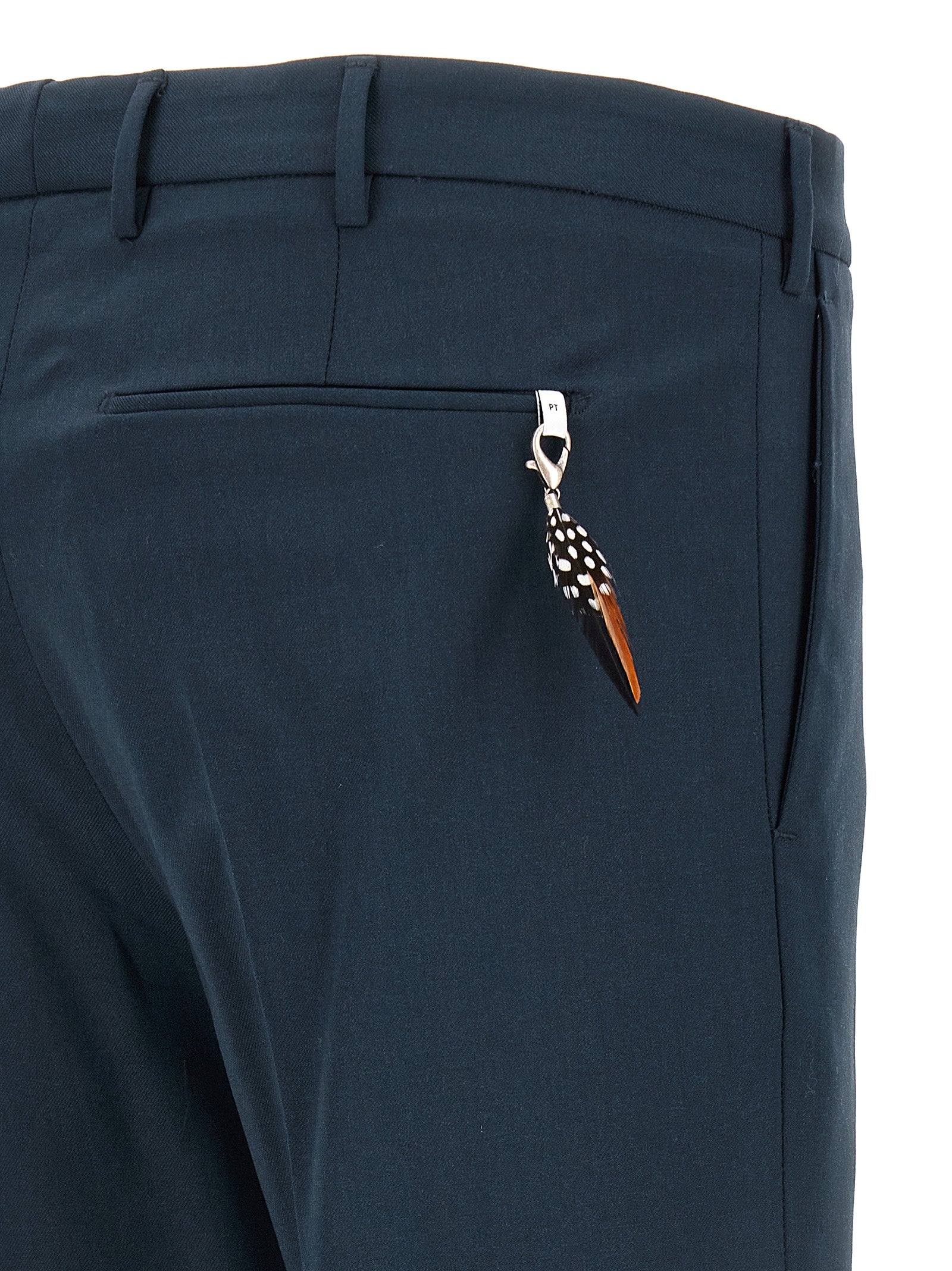 Trousers by PT Torino for men in virgin wool blue presents a smart silhouette, meticulously detailed with a smart , a smart long, and a smart .