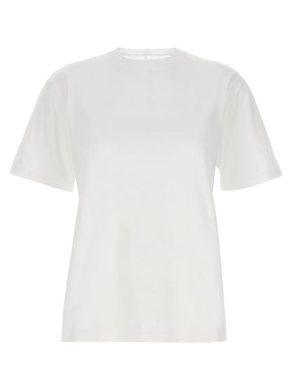 T-Shirt by Armarium for women in cotton white showcases a chic silhouette, artfully detailed with a chic crew neckline and short-sleeve for a chic finish.