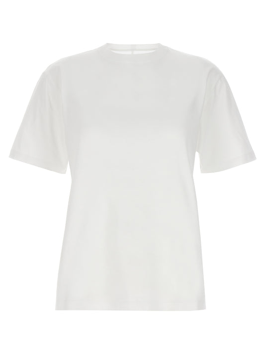 T-Shirt by Armarium for women in cotton white showcases a chic silhouette, artfully detailed with a chic crew neckline and short-sleeve for a chic finish.