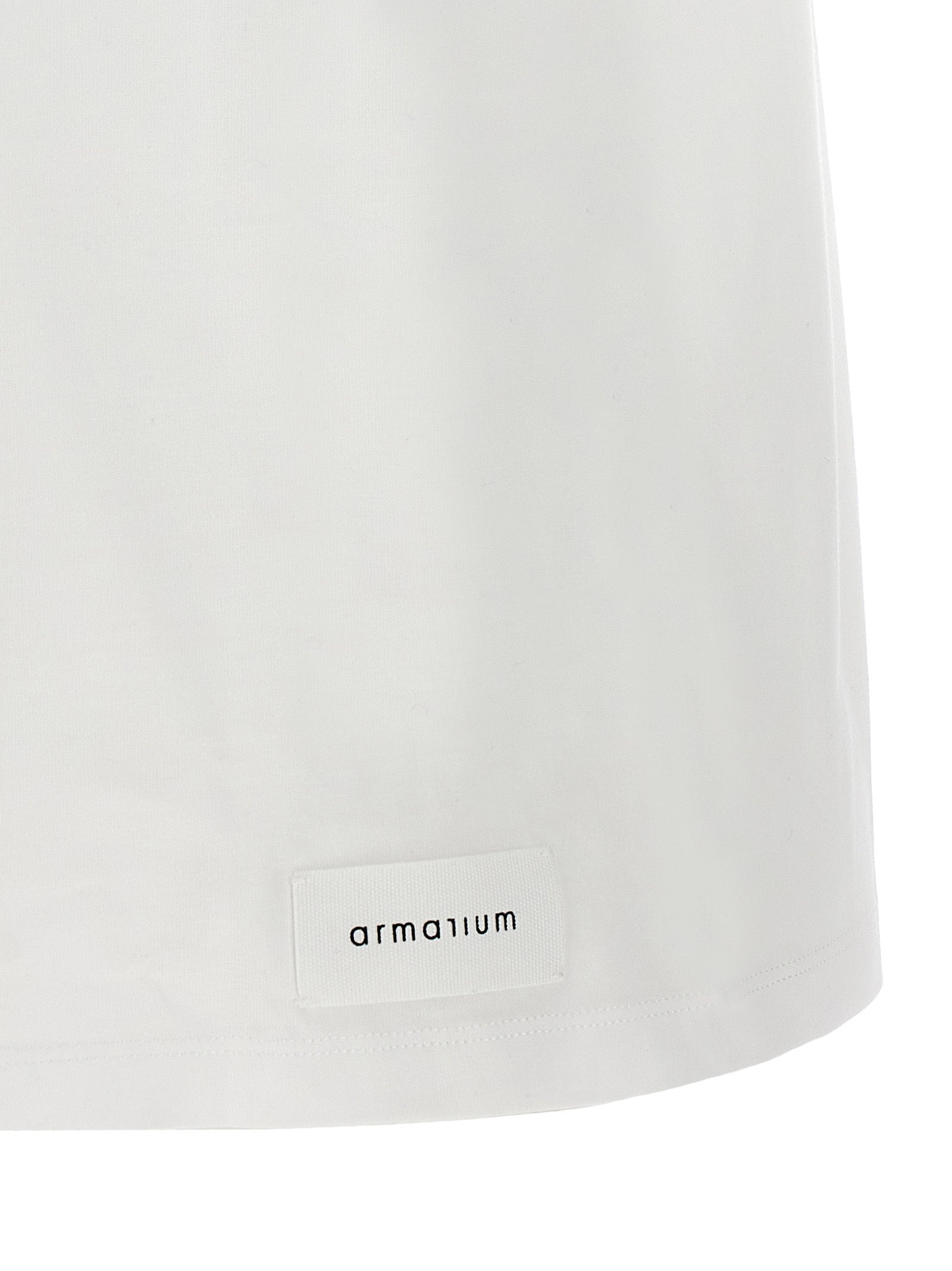 T-Shirt by Armarium for women in cotton white showcases a dramatic silhouette, elegantly detailed with a dramatic and for a truly dramatic finish.