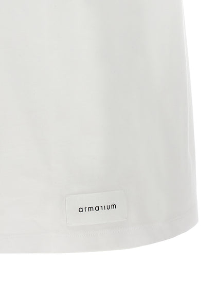T-Shirt by Armarium for women in cotton white showcases a dramatic silhouette, elegantly detailed with a dramatic and for a truly dramatic finish.