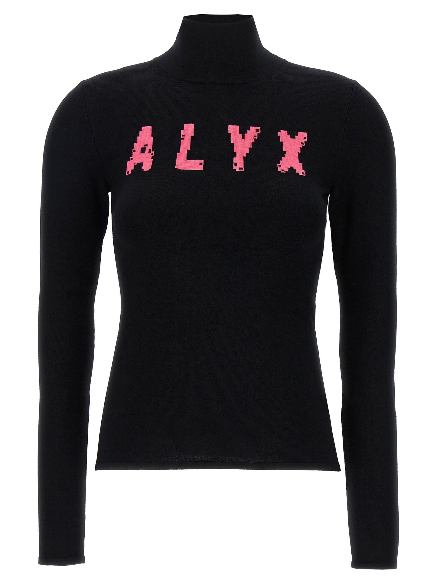 Cardigan by Alyx for women in stretch polyamide viscose black features an impeccable silhouette, showcasing a sophisticated high-neck neckline and long-sleeve detail for a truly impeccable finish.