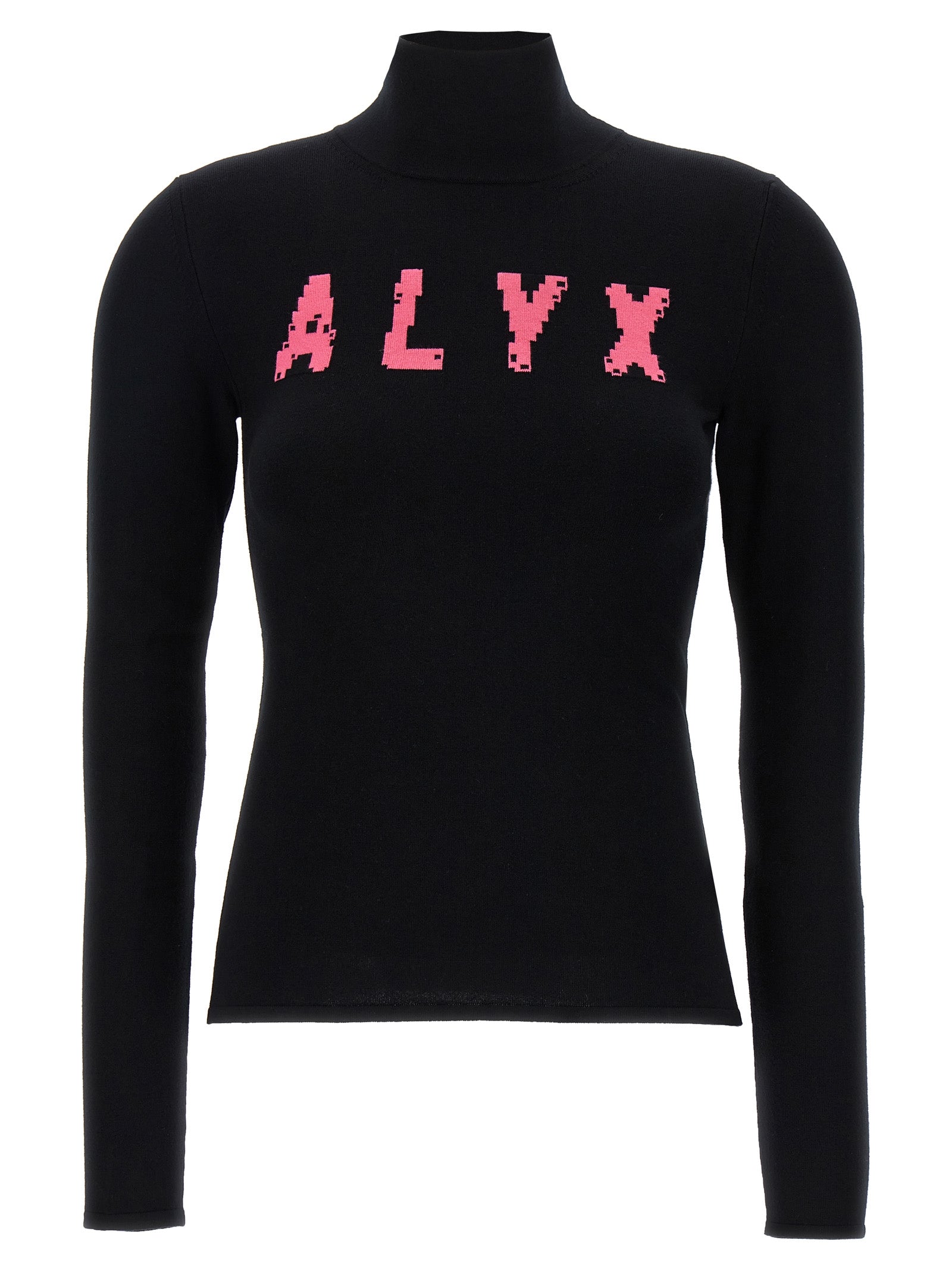 Cardigan by Alyx for women in stretch polyamide viscose black features an impeccable silhouette, showcasing a sophisticated high-neck neckline and long-sleeve detail for a truly impeccable finish.