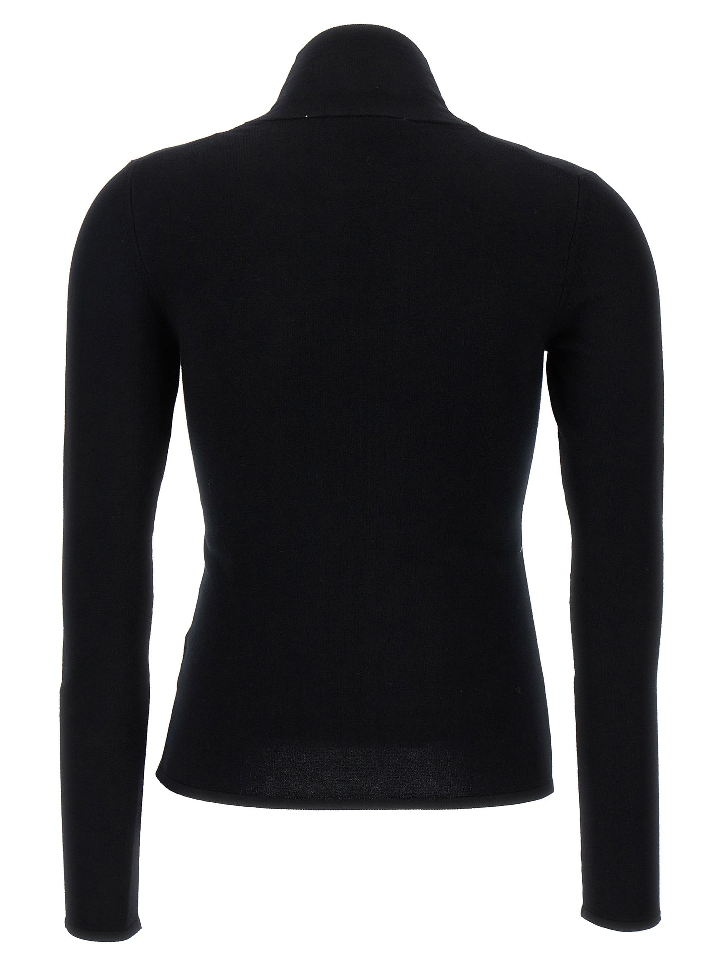 Cardigan by Alyx for women in stretch polyamide viscose black features a nuanced silhouette with a refined high-neck neckline and nuanced detailing for a sophisticated look.