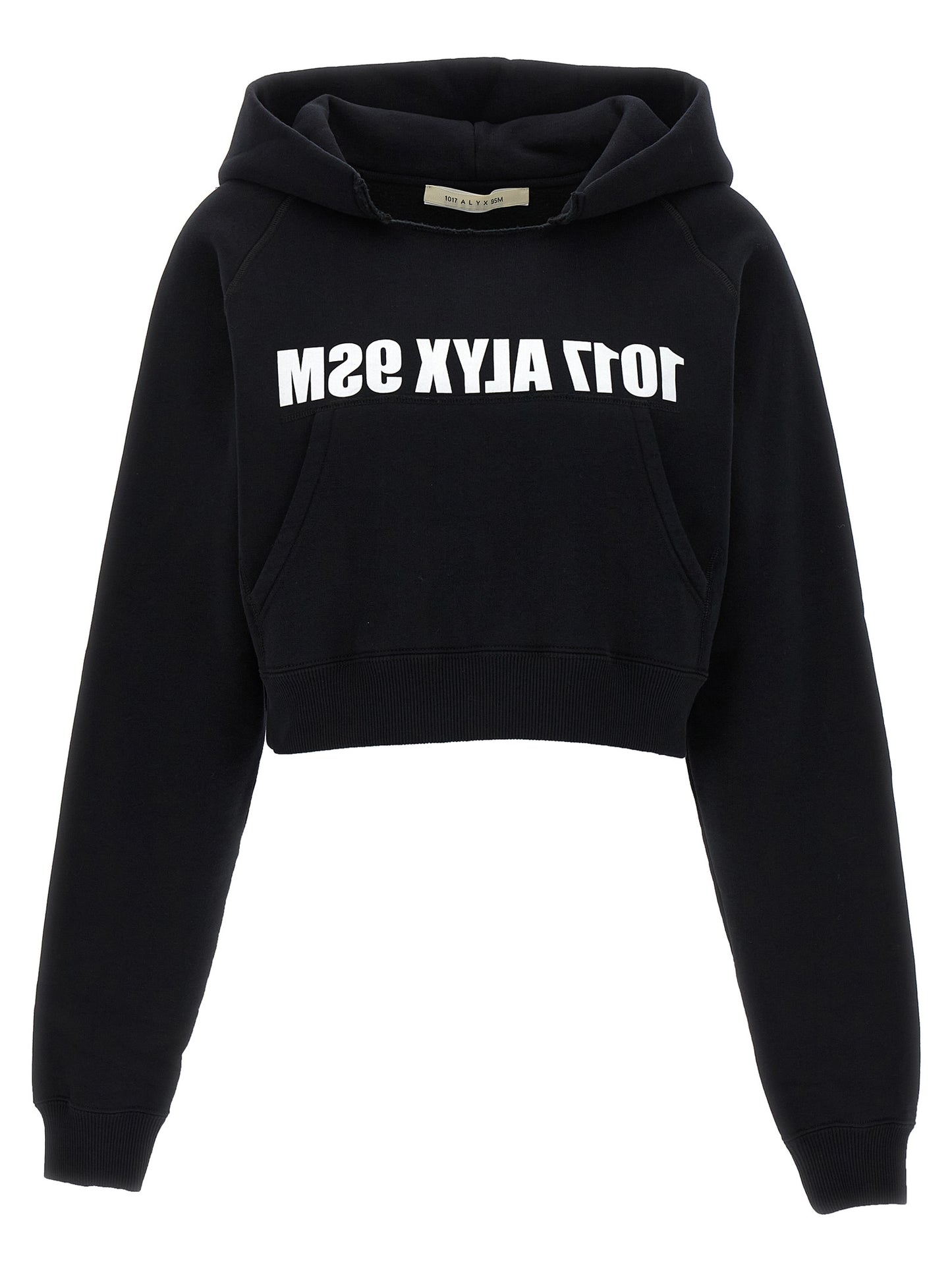 Sweatshirt Hoodie by Alyx for women in cotton polyester bicolour, black, white & print showcases a city-ready silhouette, artfully detailed with a signature hooded neckline and for a city-ready finish.