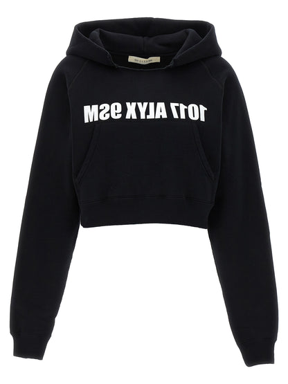 Sweatshirt Hoodie by Alyx for women in cotton polyester bicolour, black, white & print showcases a city-ready silhouette, artfully detailed with a signature hooded neckline and for a city-ready finish.
